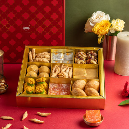 Sweets, Savouries & Dryfruits Assortment of 9