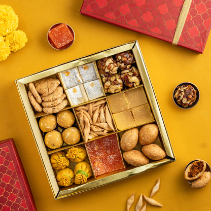 Sweets, Savouries & Dryfruits Assortment of 9